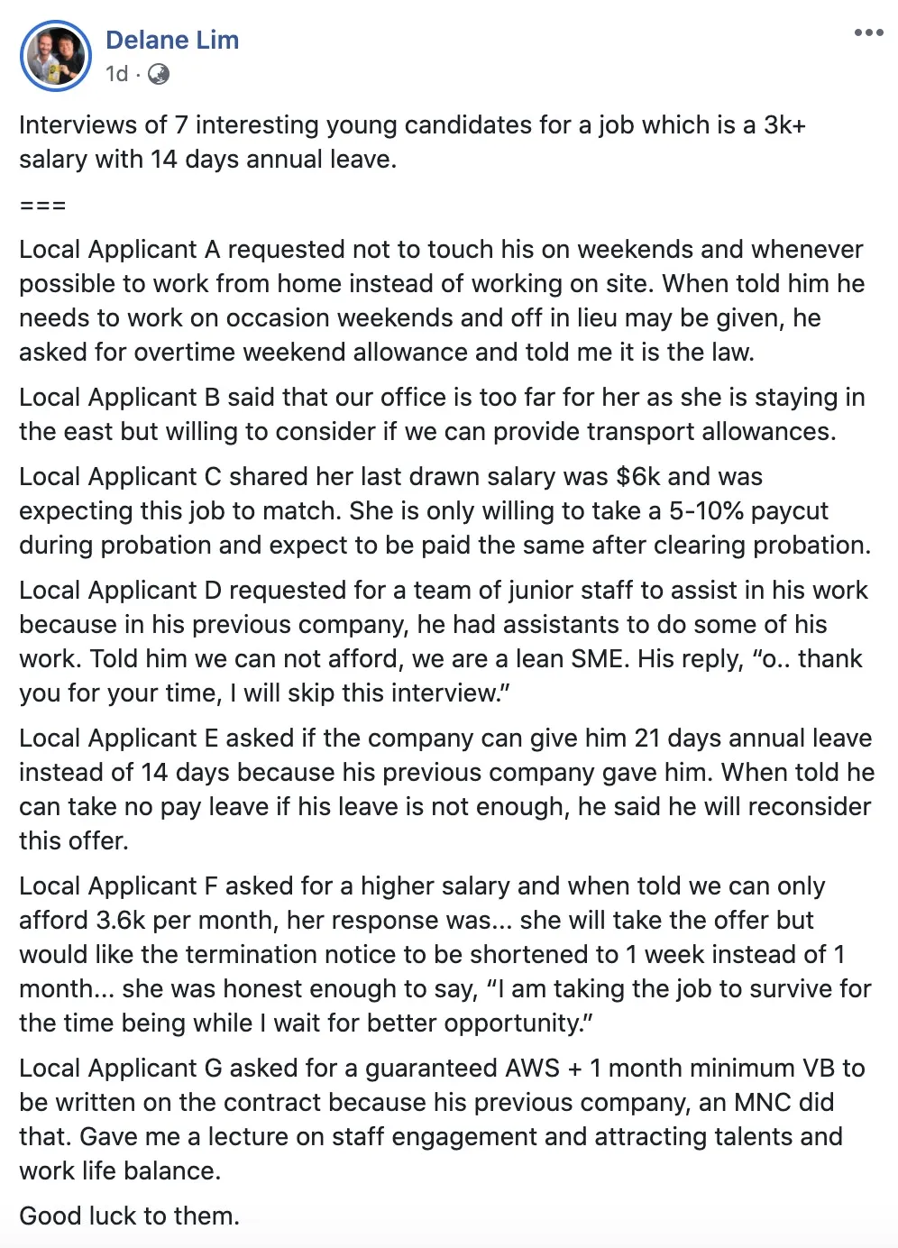 "Beggars can’t be choosers", and the creation of a toxic work culture