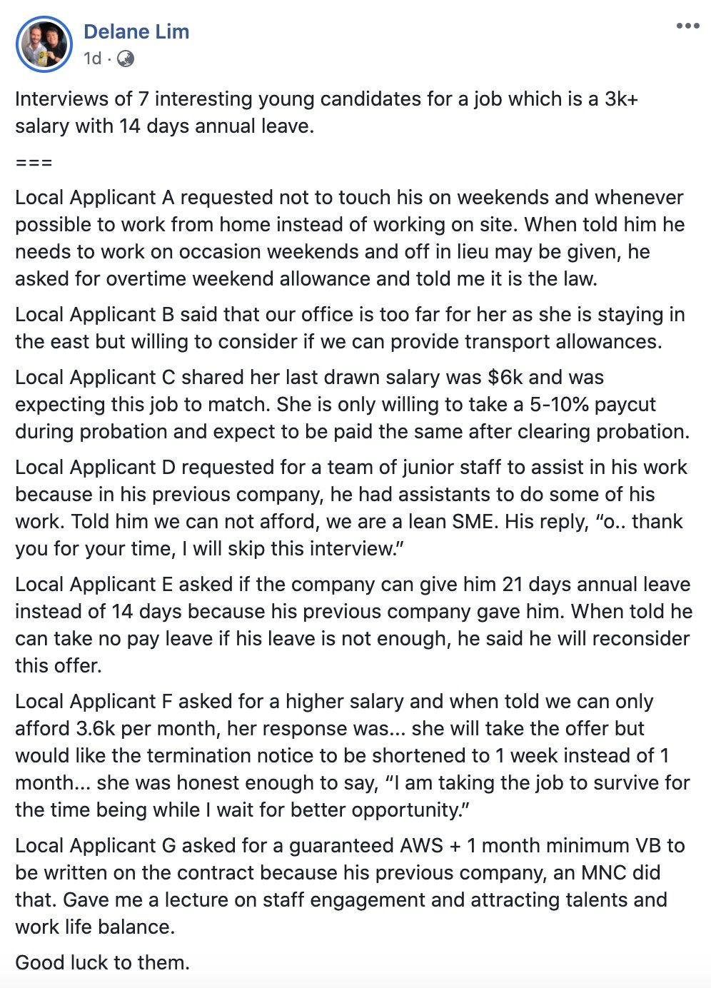 "Beggars can’t be choosers", and the creation of a toxic work culture